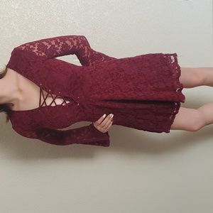 EUC Forever 21 Burgundy Lace Dress Size S